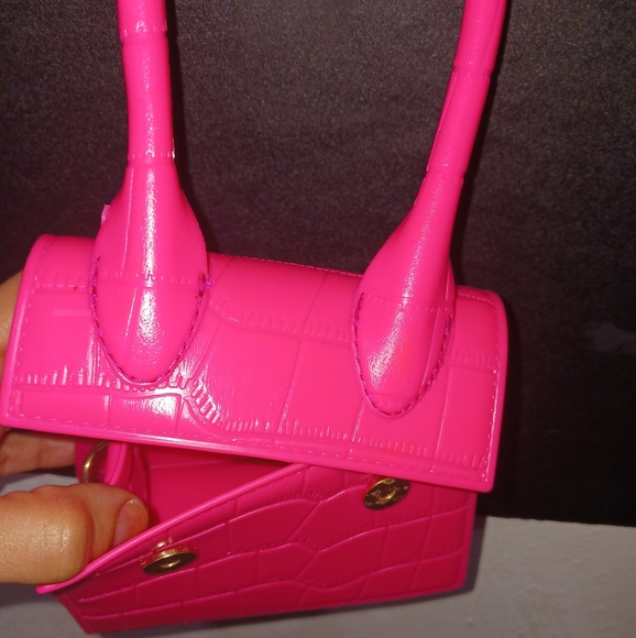 Women Hot pink neon mini purse bag - Picture 6 of 11